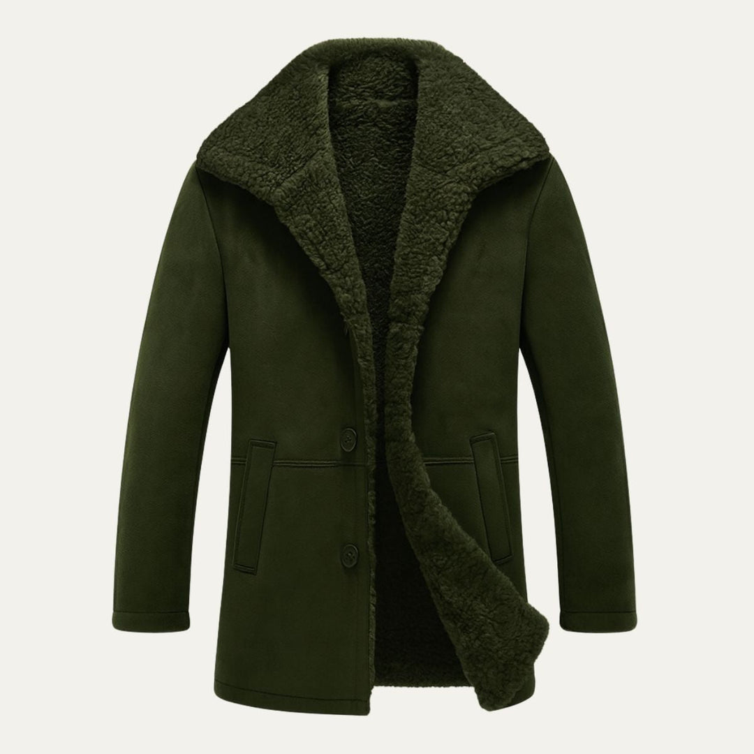 Men's Sherpa Lined Wool Overcoat