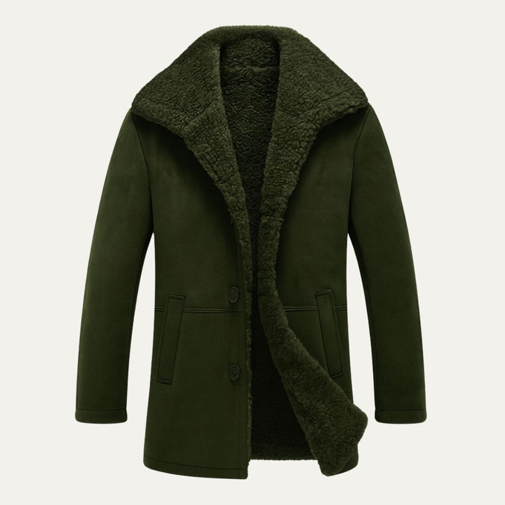 Men's Sherpa Lined Wool Overcoat