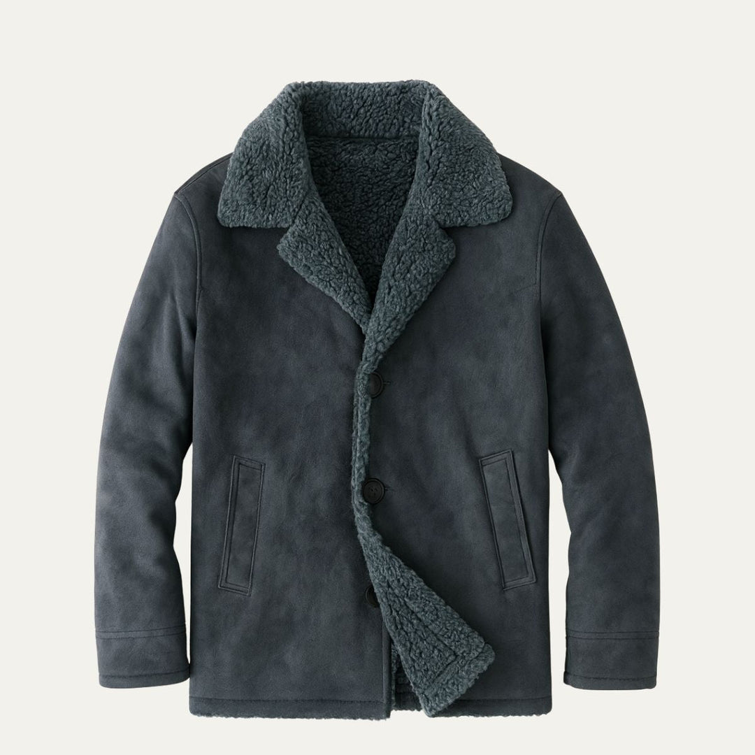 Men's Sherpa Lined Wool Overcoat