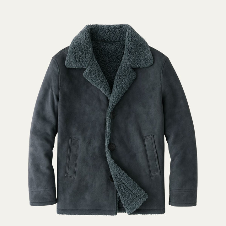 Men's Sherpa Lined Wool Overcoat