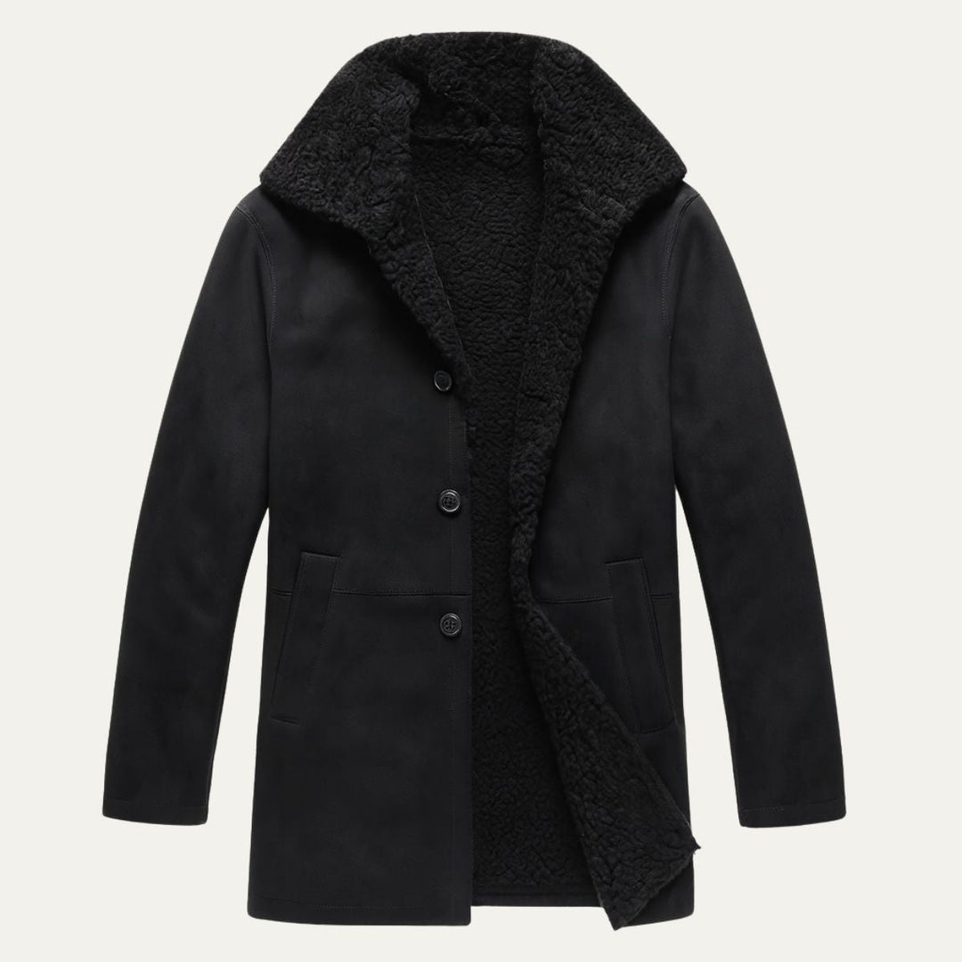 Men's Sherpa Lined Wool Overcoat