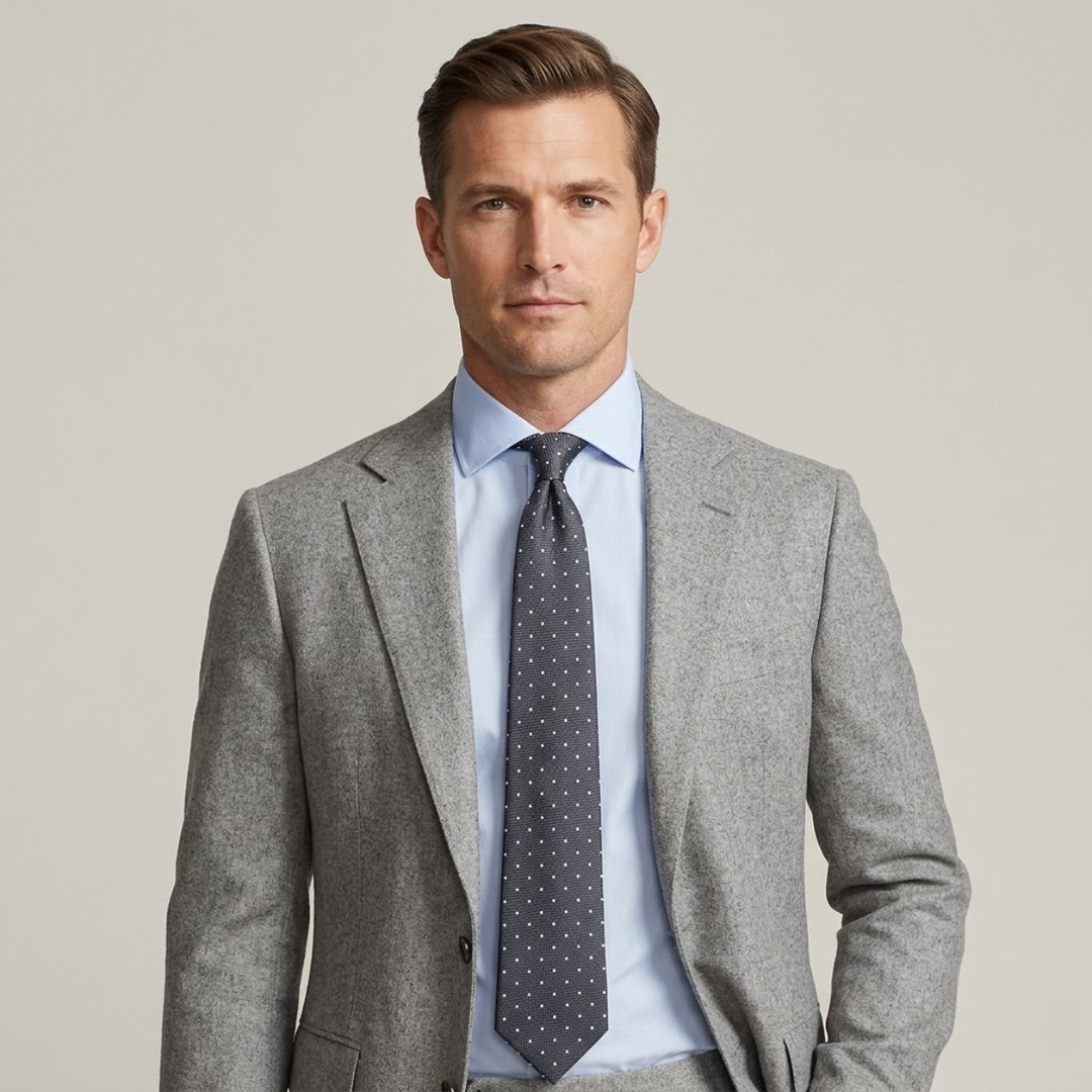 The Monterosso Men’s Luxury Silk Neck Tie - Gray