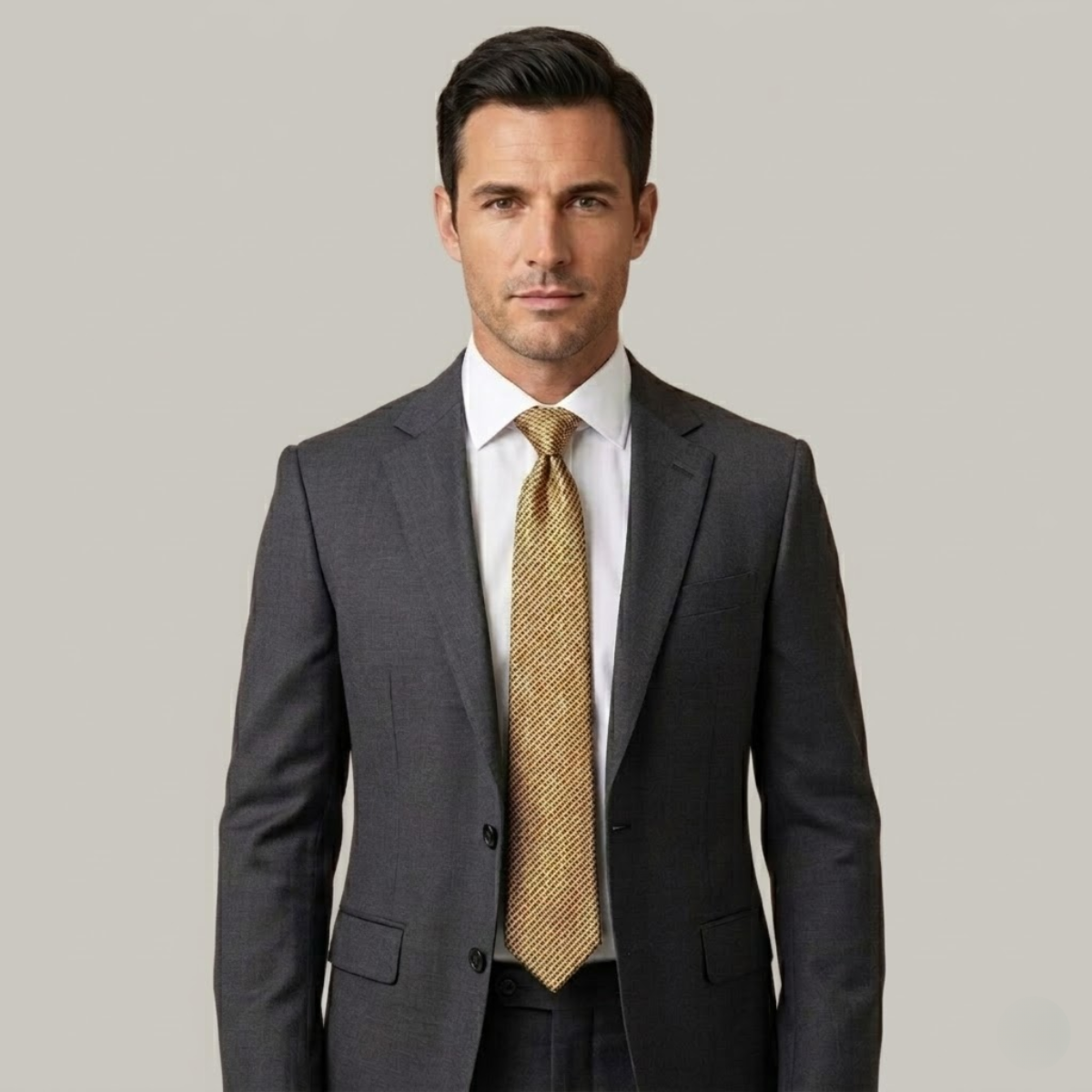 The Monterosso Men’s Luxury Silk Plaid Neck Tie - Yellow