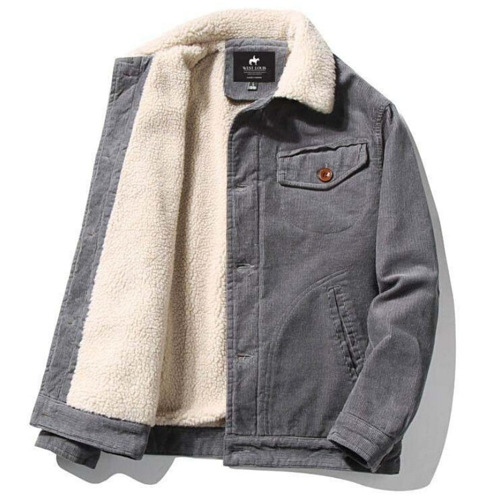 Men's Trendy Fur Lined Corduroy Jacket
