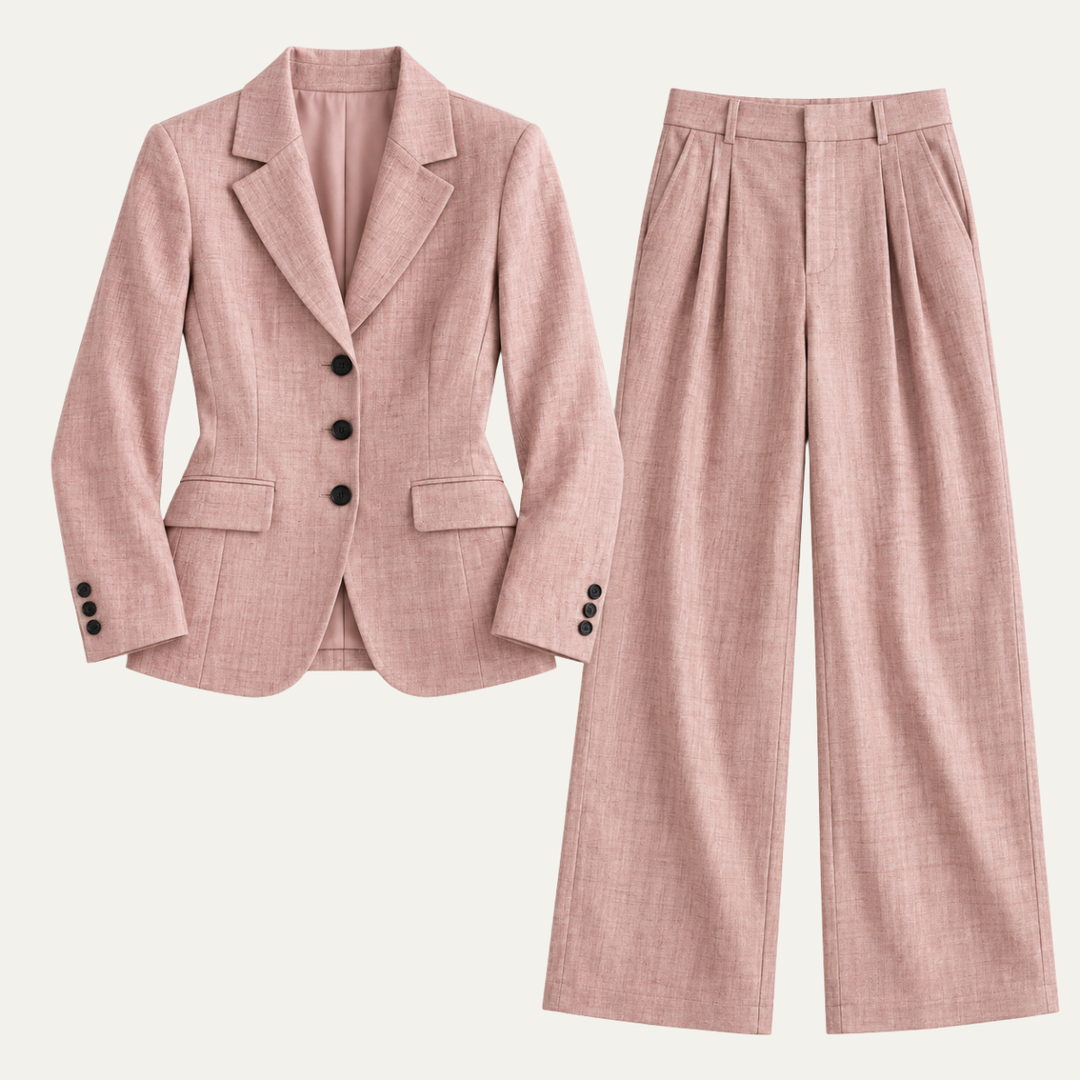 Women's Suit Shirt and Pants Two Piece Set