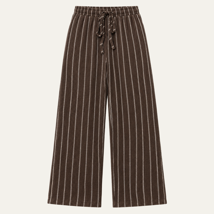 Women's Striped Wide Leg Pants with Belt