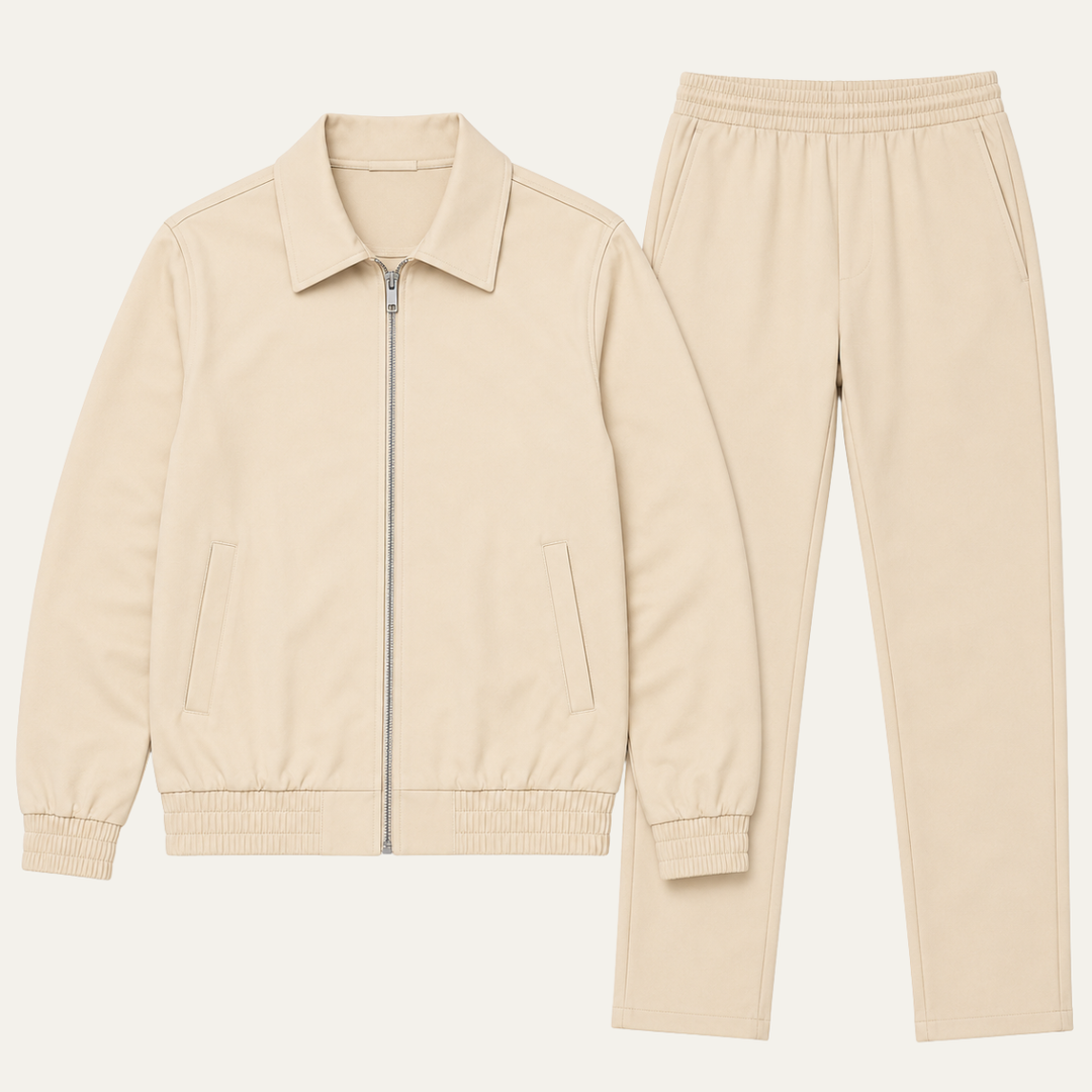 The Reno Men's Premium Tech Tracksuit Set - Beige