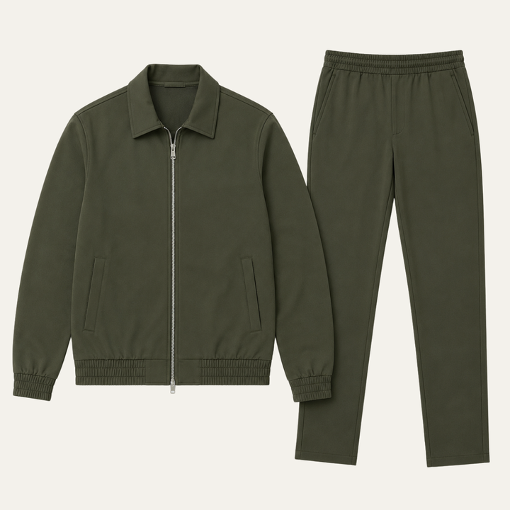 The Reno Men's Premium Tech Tracksuit Set - Army Green