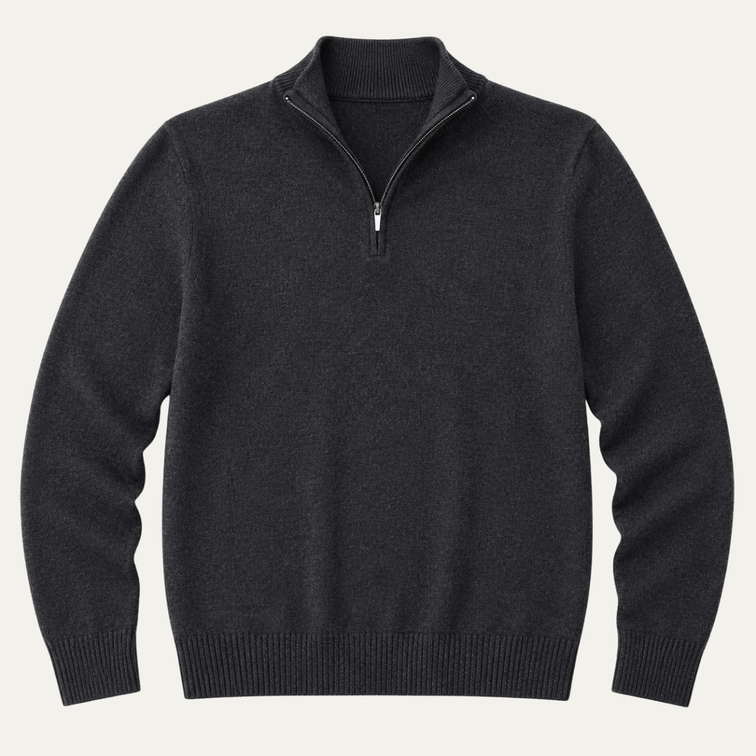 The Bologna Men's Quarter Zip Knit Sweater