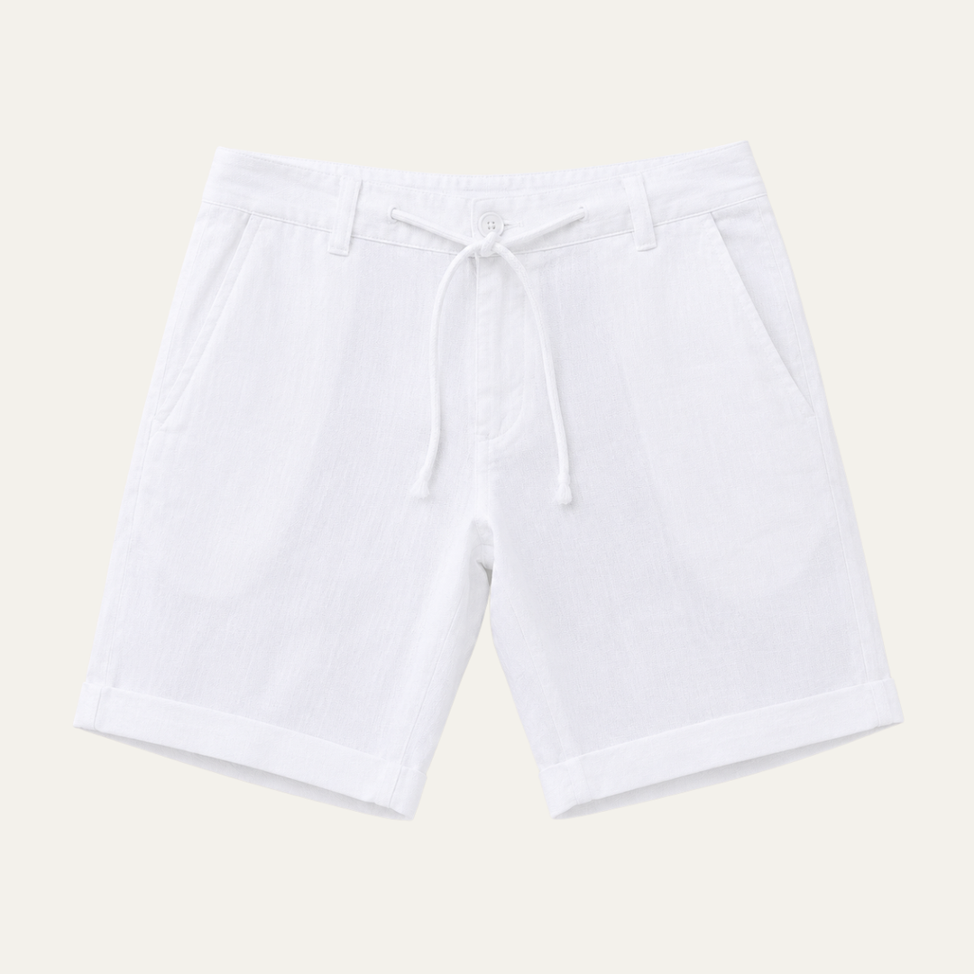 The Dolomites Men's Tailored Linen Drawstring Shorts
