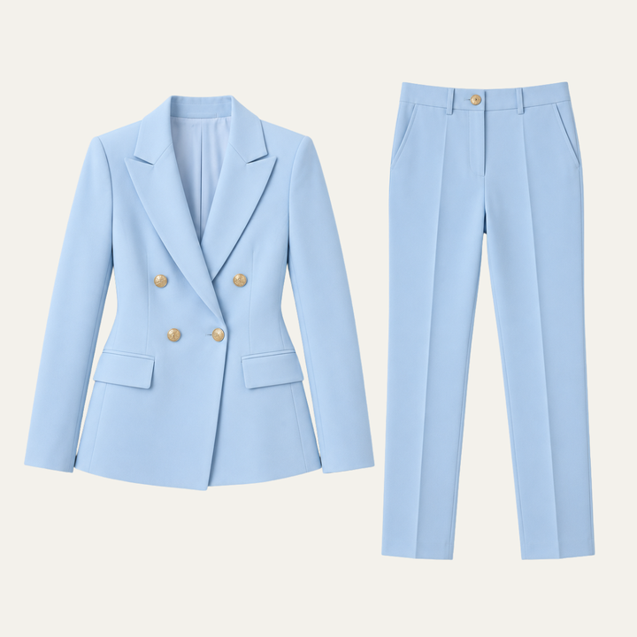 Tailored Blazer & Straight Leg Pant Suit Set