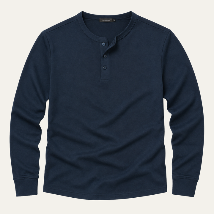 The Venice Men's Casual Button Neck Cotton Tee