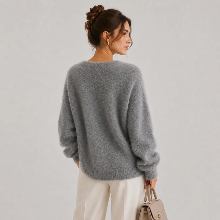 Women's V Neck Button Front Knit Cardigan