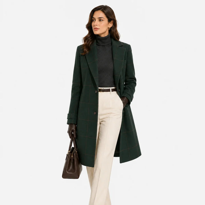 Women's Classic Plaid Comfortable Longline Coat
