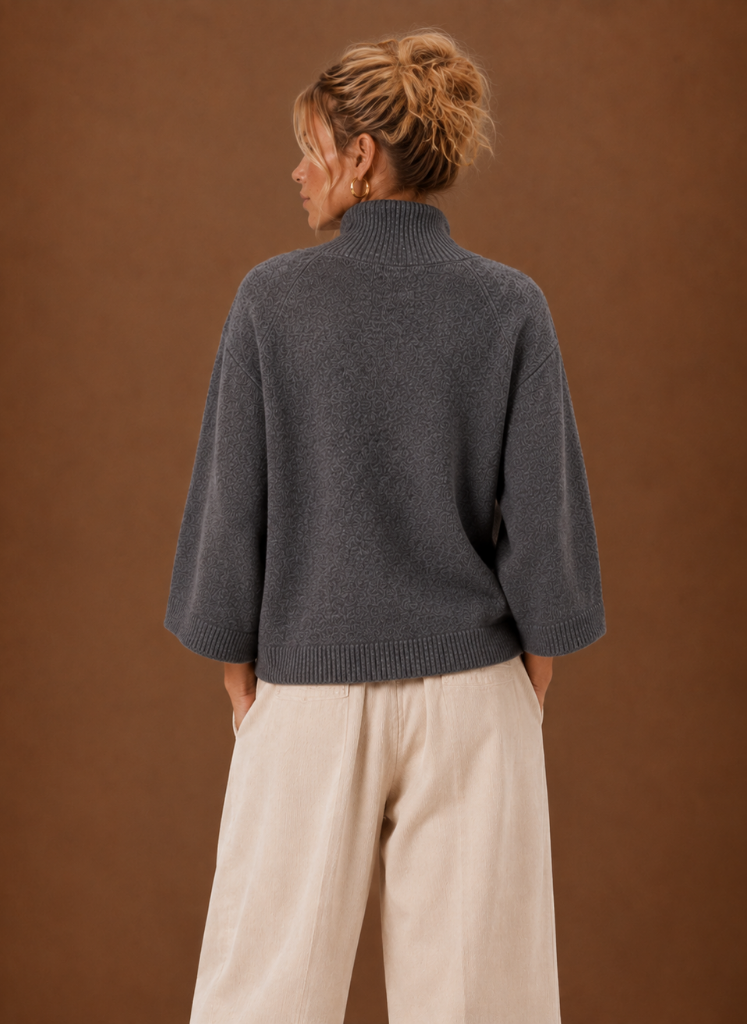 Women's Oversized Chunky Knit Mock Neck Sweater