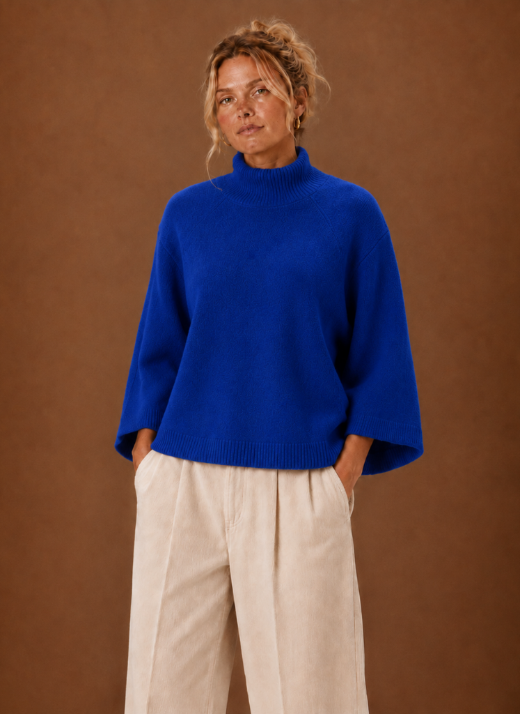 Women's Oversized Chunky Knit Mock Neck Sweater