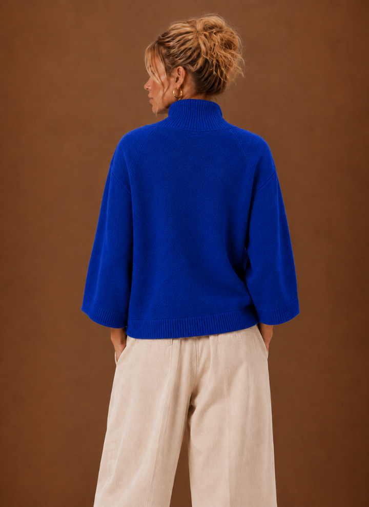 Women's Oversized Chunky Knit Mock Neck Sweater