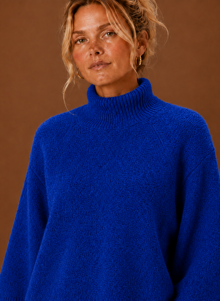 Women's Oversized Chunky Knit Mock Neck Sweater