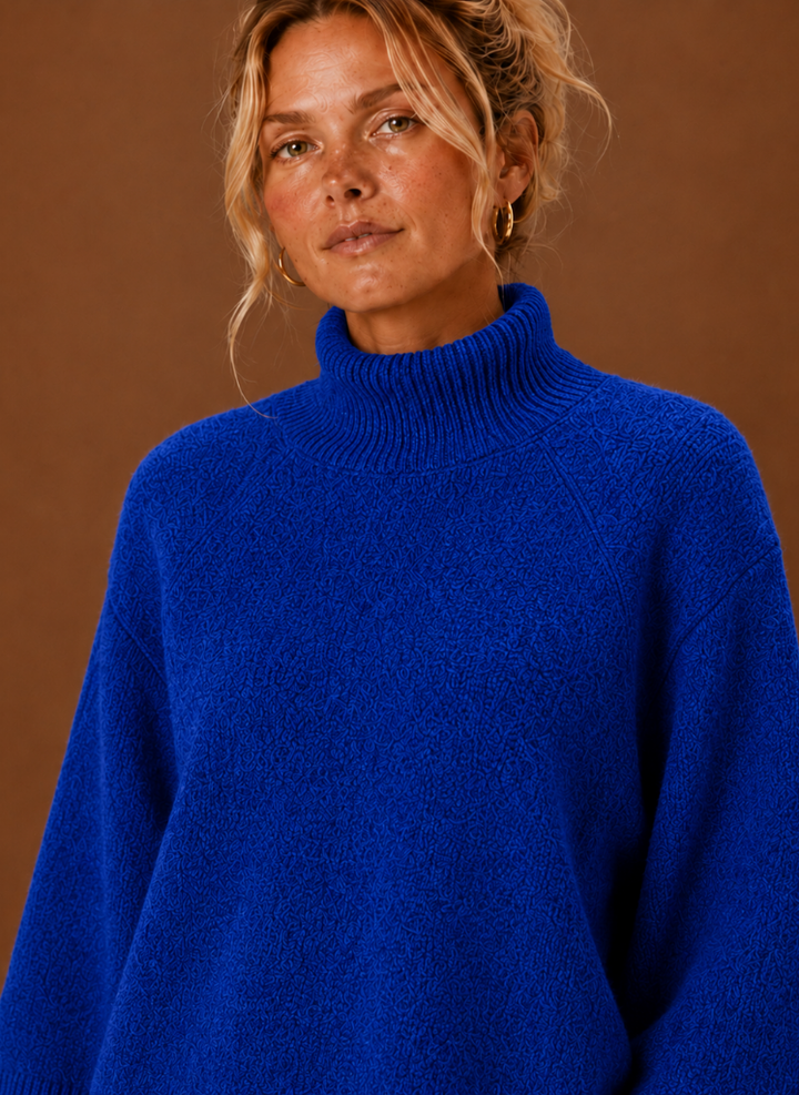 Women's Oversized Chunky Knit Mock Neck Sweater