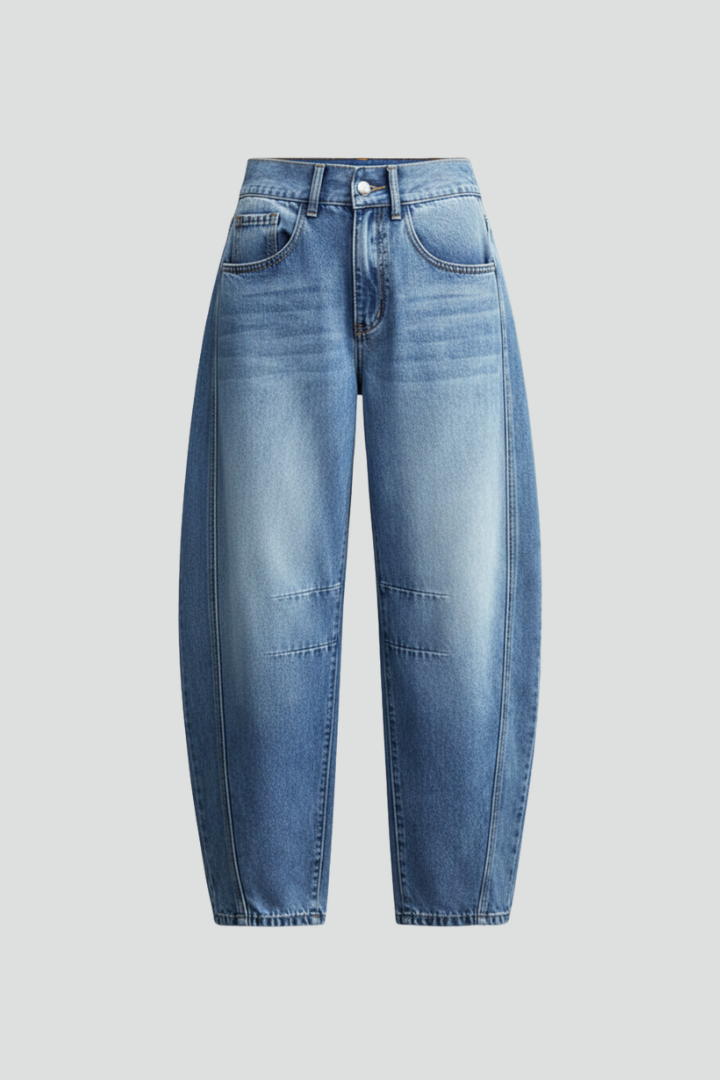 Women's Casual Mid Waist Front Closure Jeans