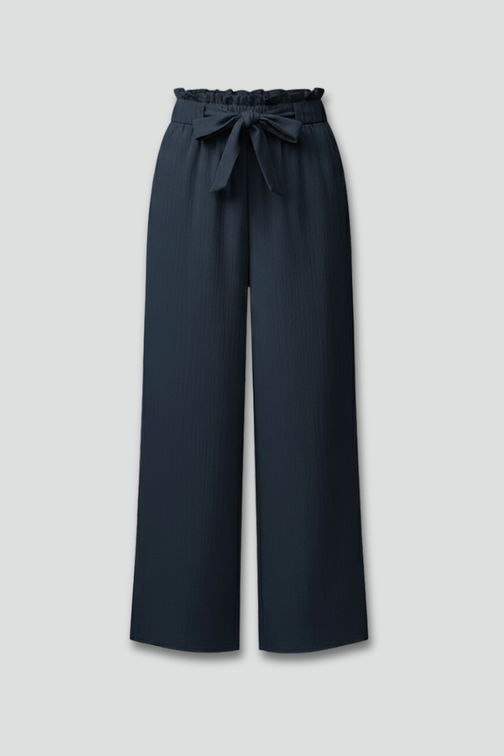 Women's Stylish Wide Leg Palazzo Pants with Tie Belt