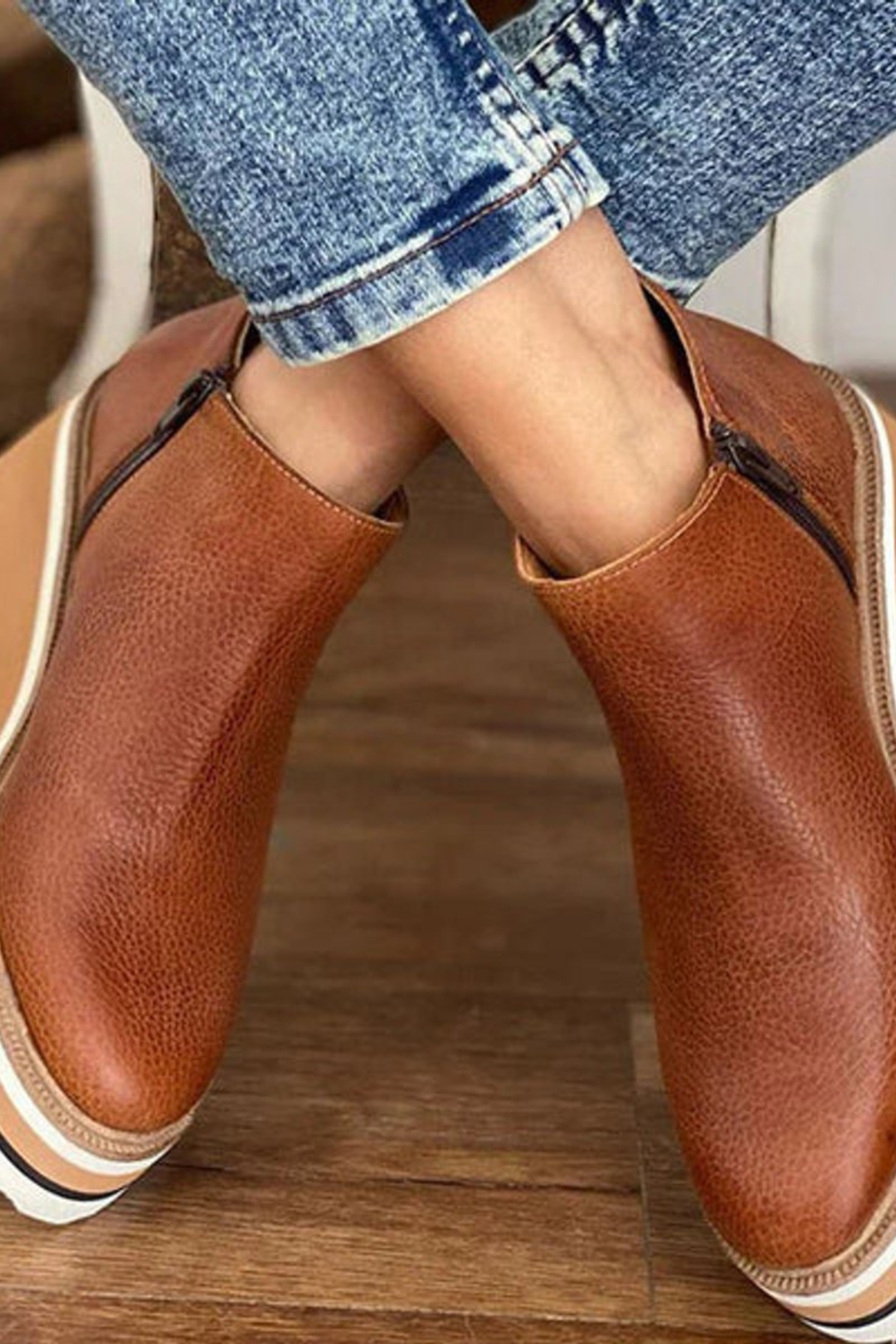 Women’s Platform Ankle Boots – Side Zip Wedge Booties