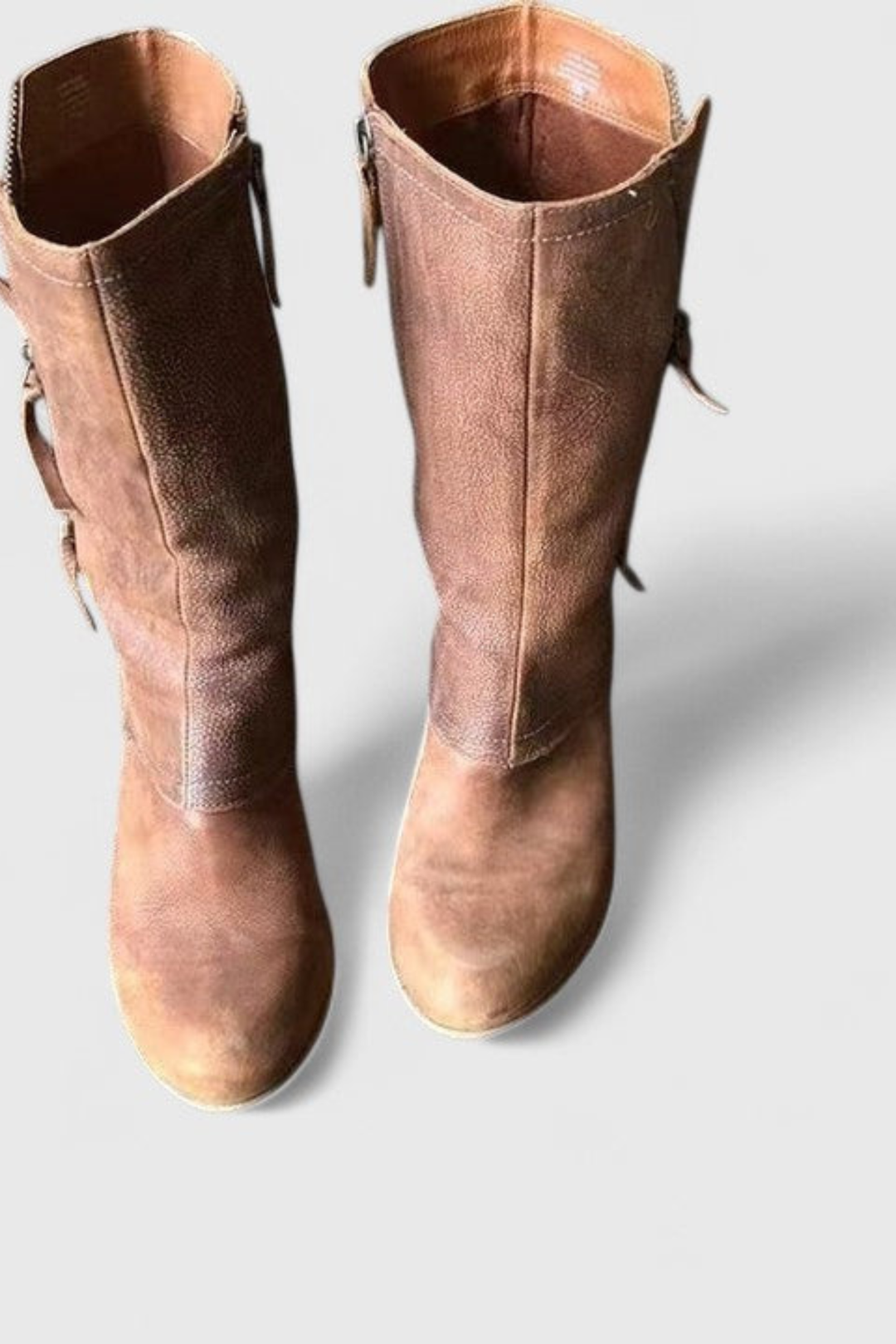 Women’s Vintage Western Boots – Distressed Mid Calf Cowboy Boots