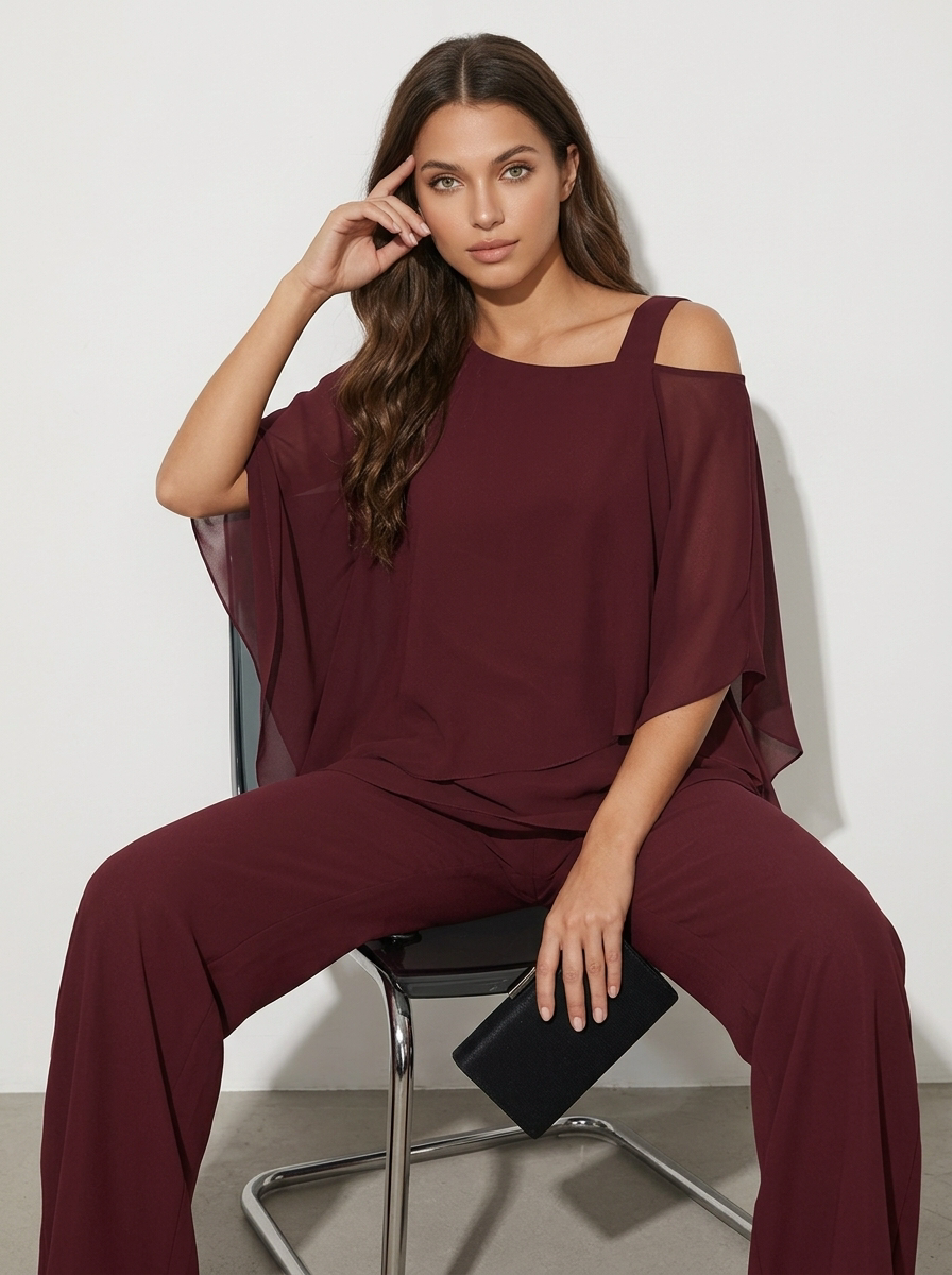 Women's Elegant Chiffon Two Piece Set