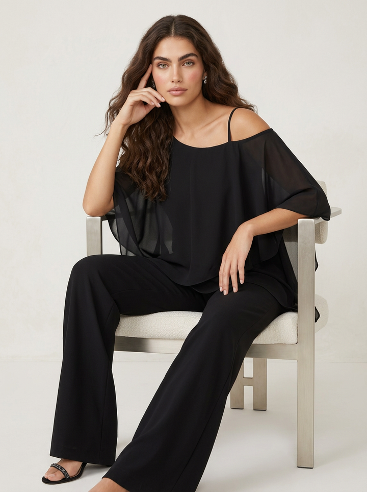 Women's Elegant Chiffon Two Piece Set