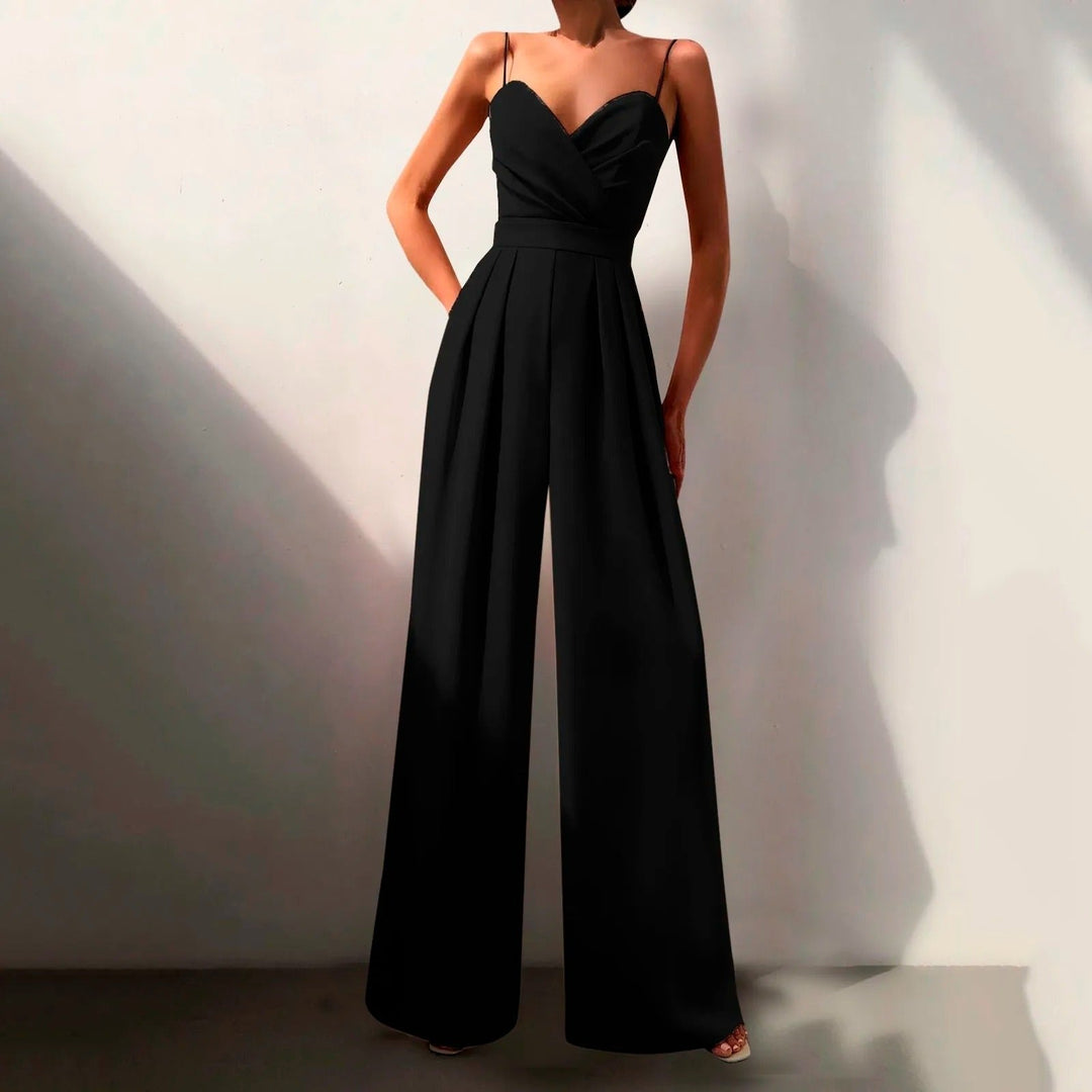 Women's Elegant Spaghetti Strap Wide Leg Jumpsuit