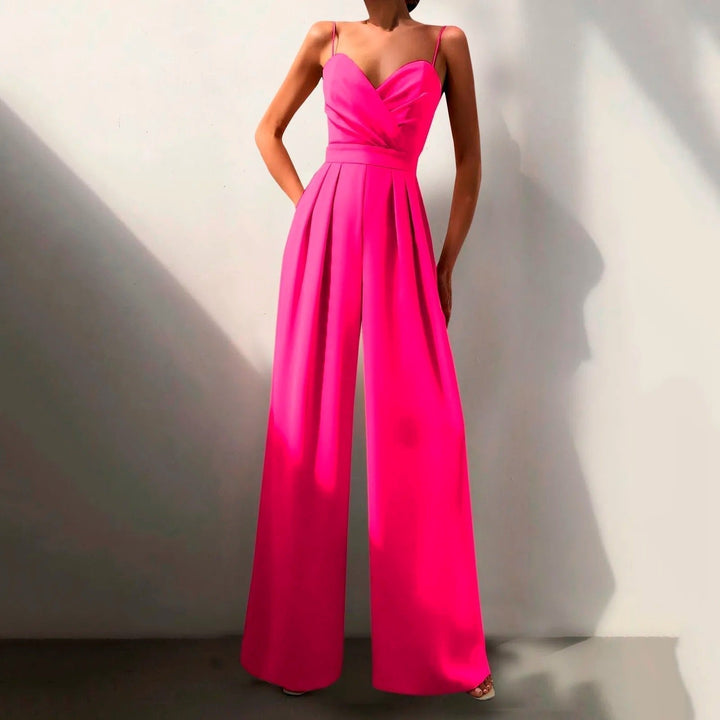Women's Elegant Spaghetti Strap Wide Leg Jumpsuit
