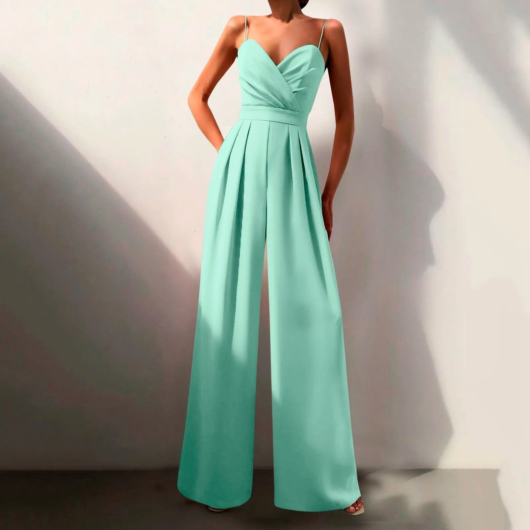 Women's Elegant Spaghetti Strap Wide Leg Jumpsuit