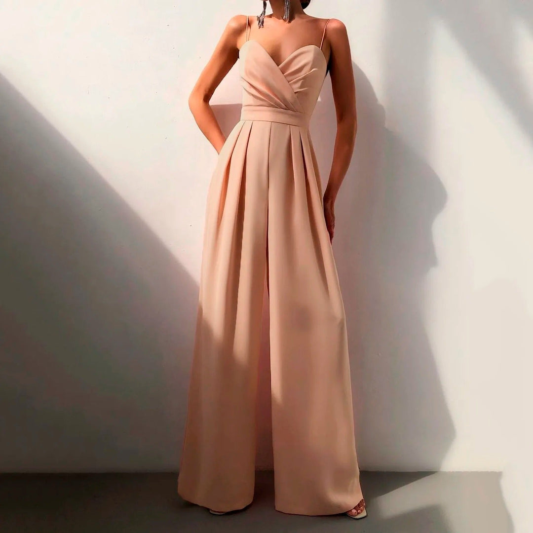 Women's Elegant Spaghetti Strap Wide Leg Jumpsuit