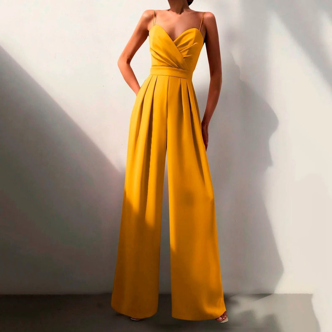 Women's Elegant Spaghetti Strap Wide Leg Jumpsuit