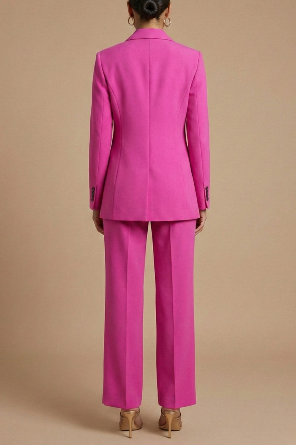 Women's Elegant Blazer and Wide Leg Trousers Suit Set