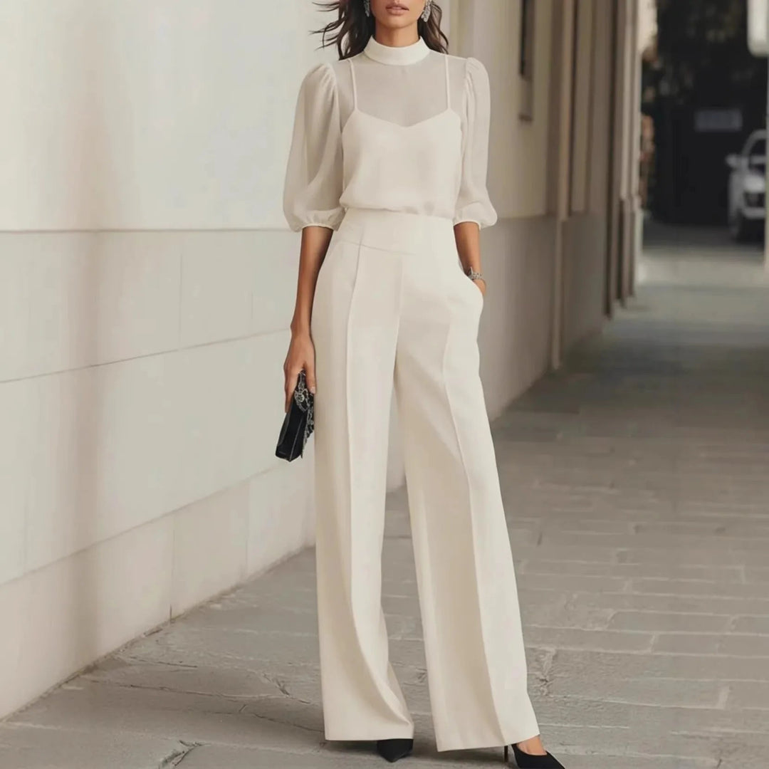 Women's Elegant Patchwork Wide Leg Jumpsuit