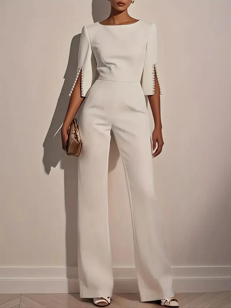 Women's Elegant Tailored Wide Leg Jumpsuit