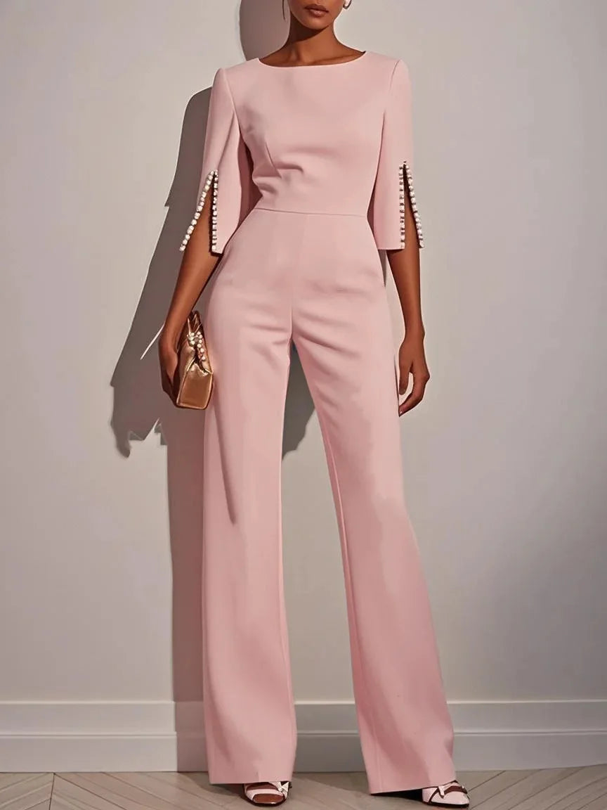 Women's Elegant Tailored Wide Leg Jumpsuit
