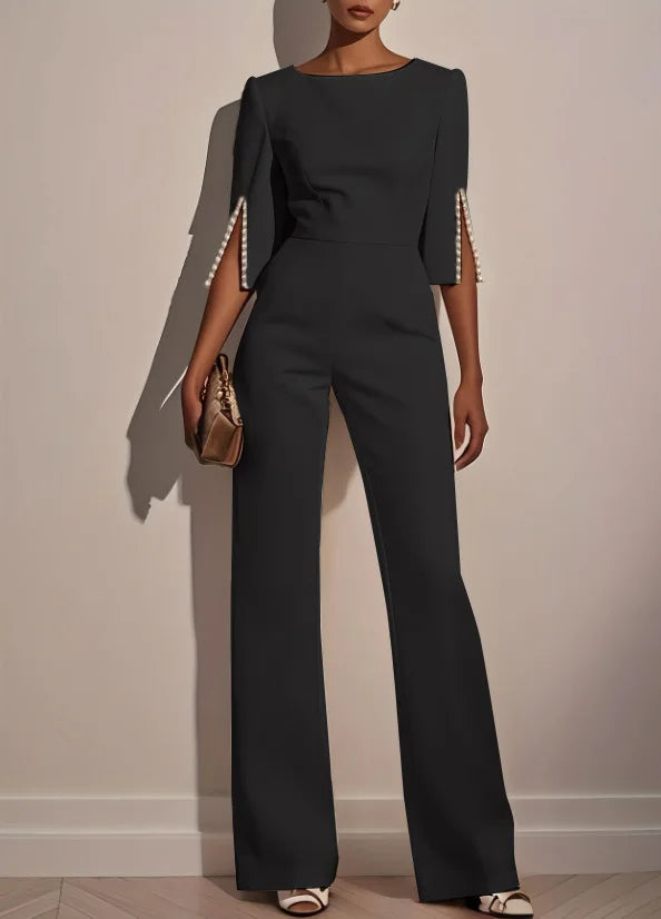 Women's Elegant Tailored Wide Leg Jumpsuit