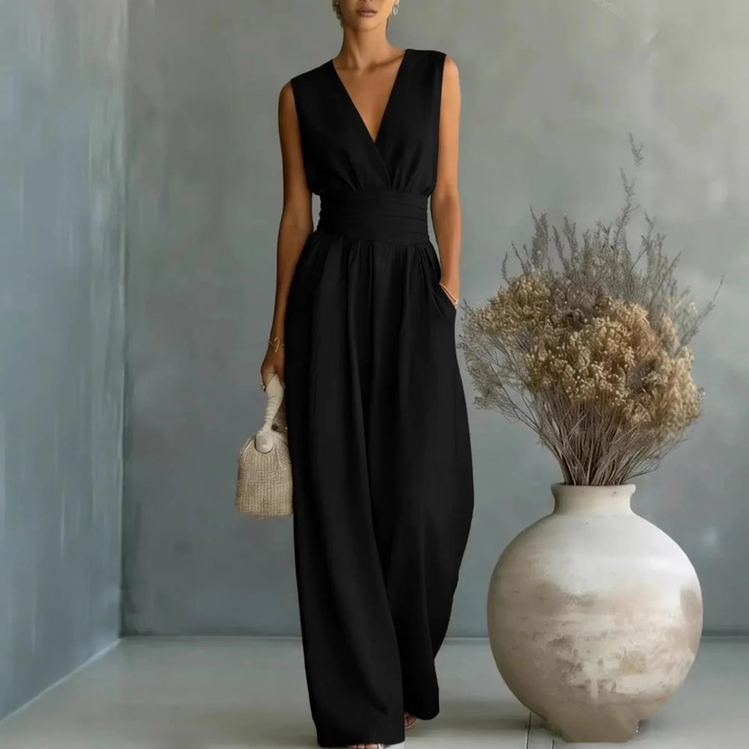 Women's Elegant Sleeveless V Neck Jumpsuit