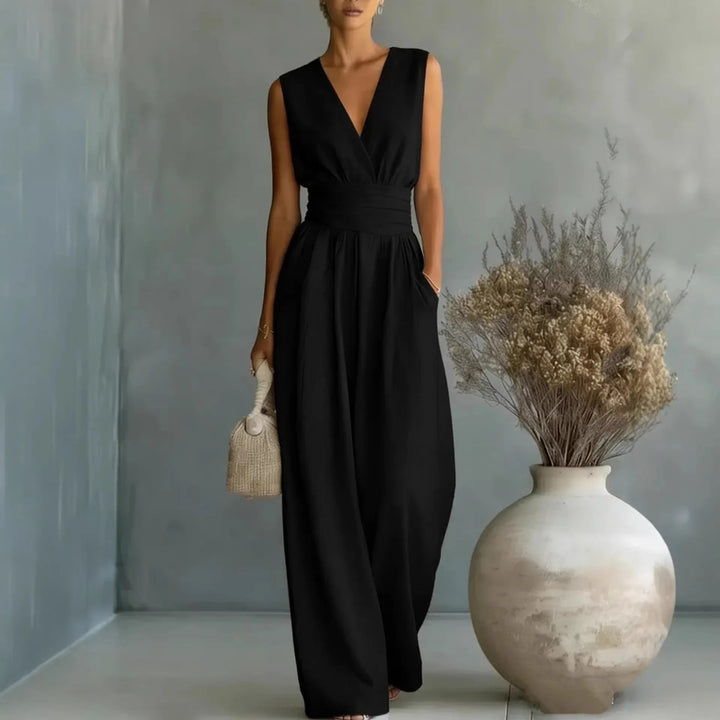 Women's Elegant Sleeveless V Neck Jumpsuit
