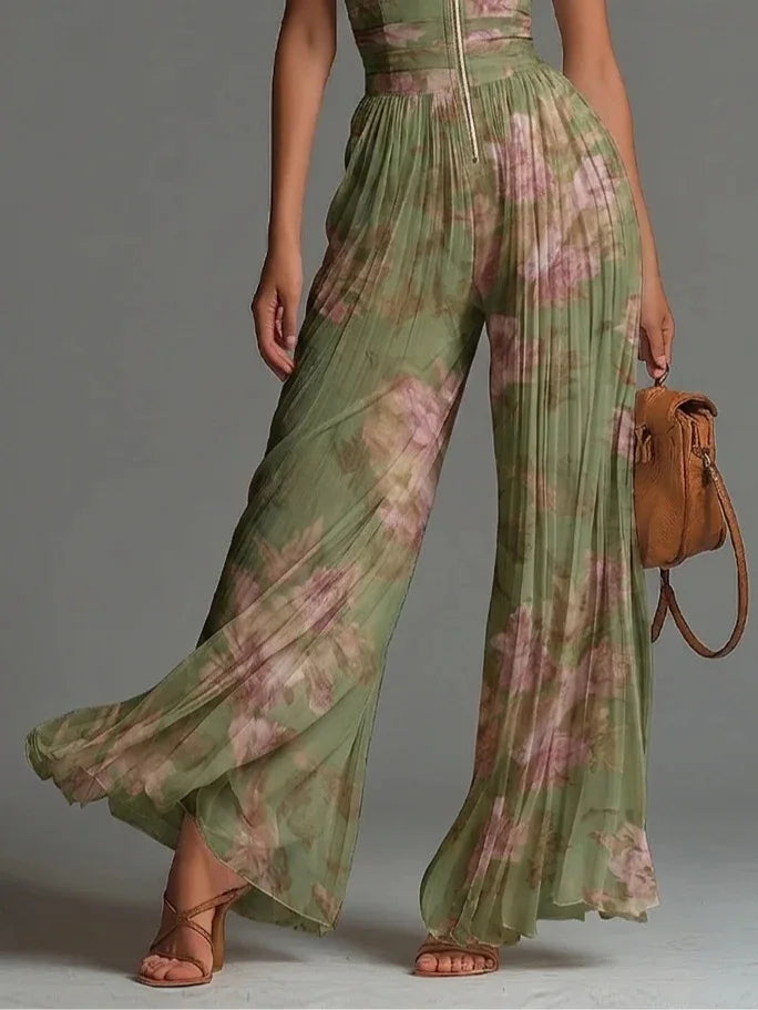 Women's Elegant Floral Halter Neck Jumpsuit