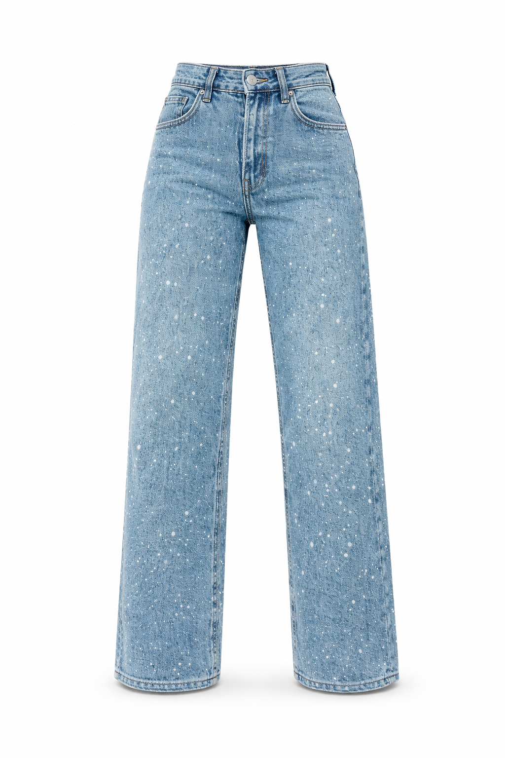 Women's Stylish Glitter High Waist Straight Leg Jeans