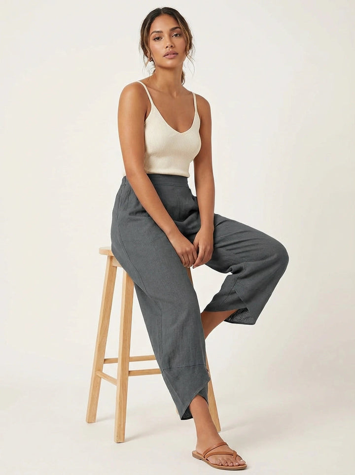 Women's Relaxed Linen Wide Leg Palazzo Pants
