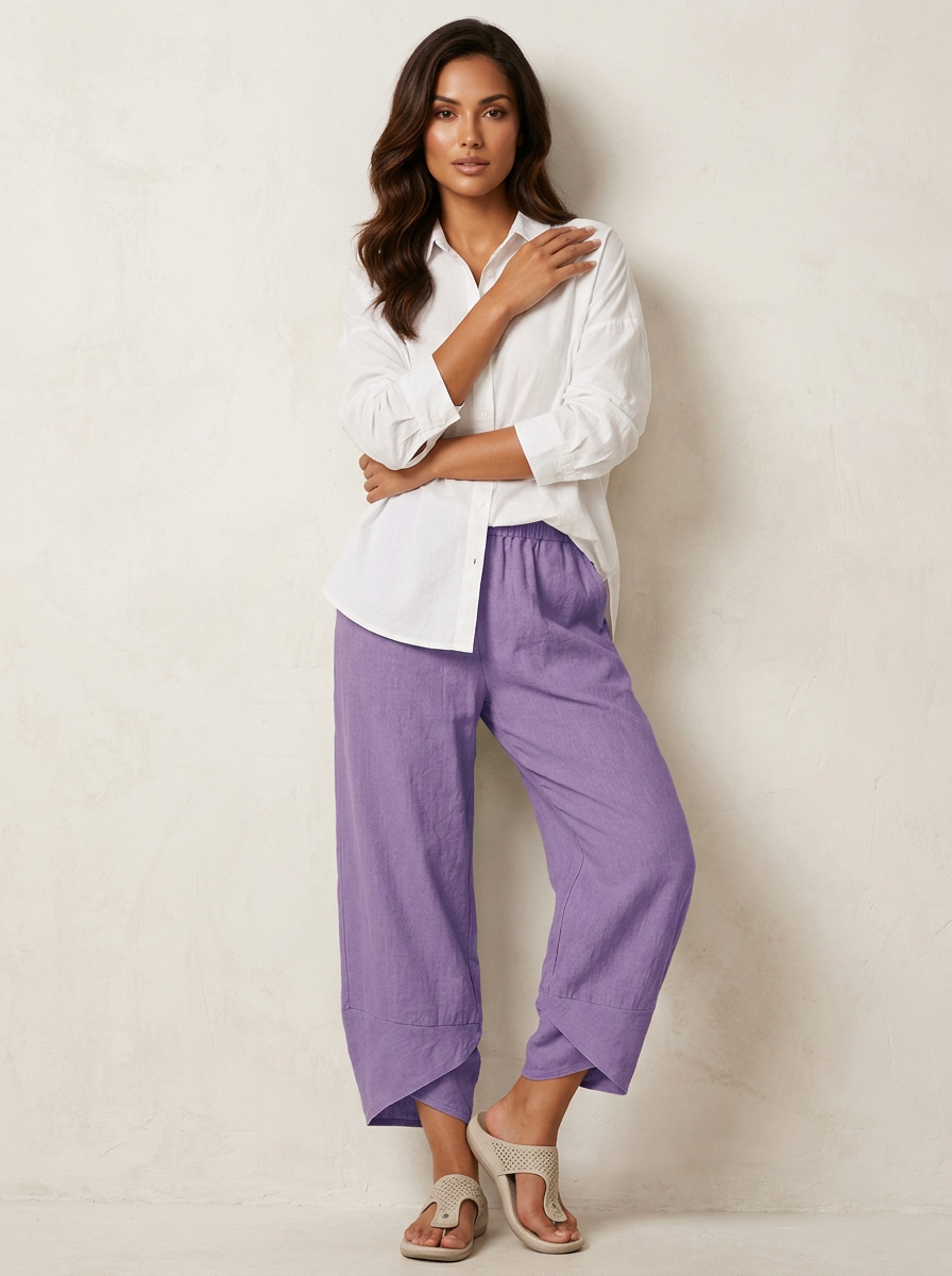 Women's Relaxed Linen Wide Leg Palazzo Pants