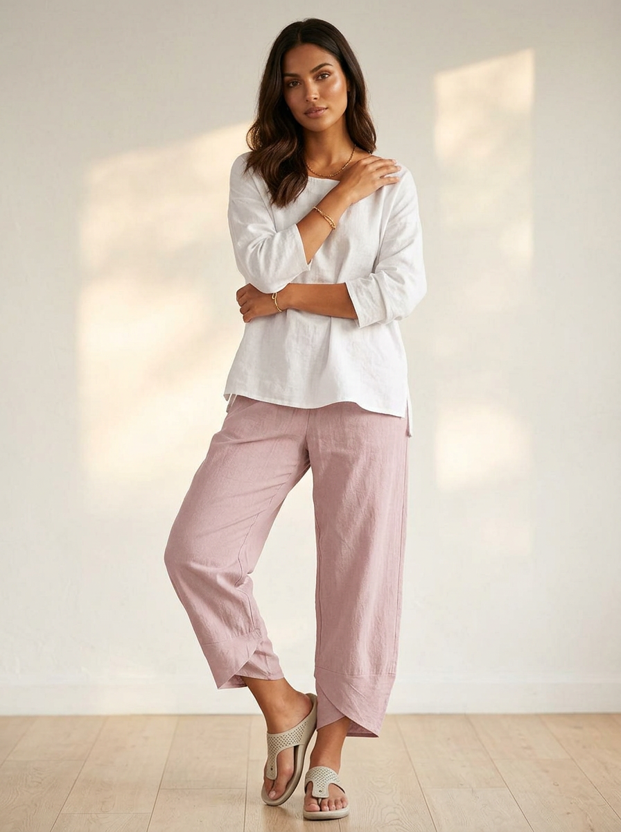 Women's Relaxed Linen Wide Leg Palazzo Pants