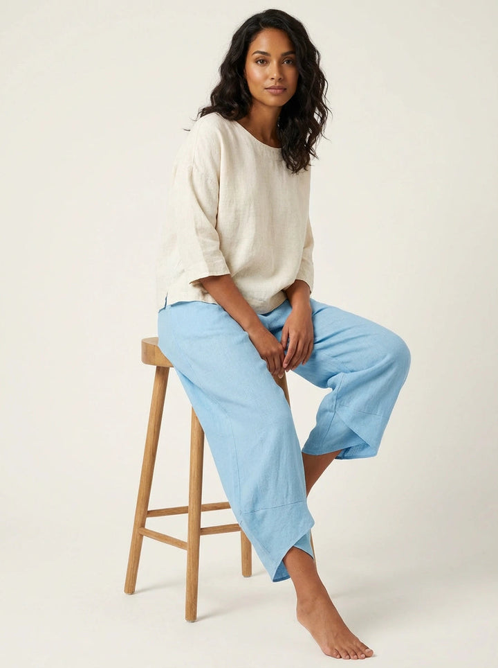 Women's Relaxed Linen Wide Leg Palazzo Pants