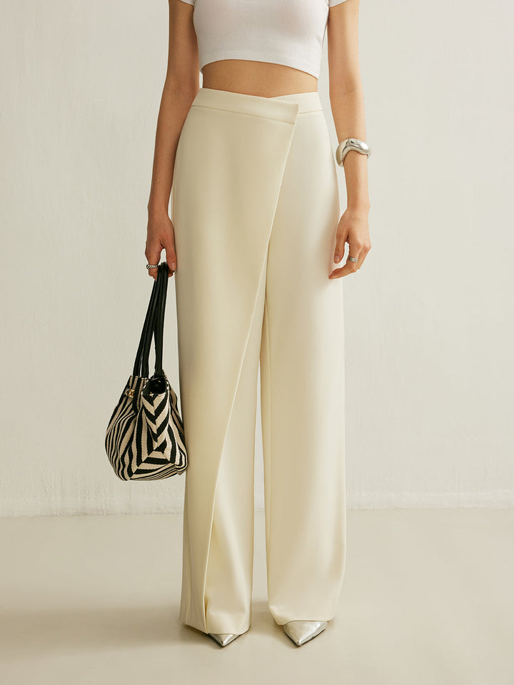 Women's Stylish High Waisted Wrap Wide Leg Pants