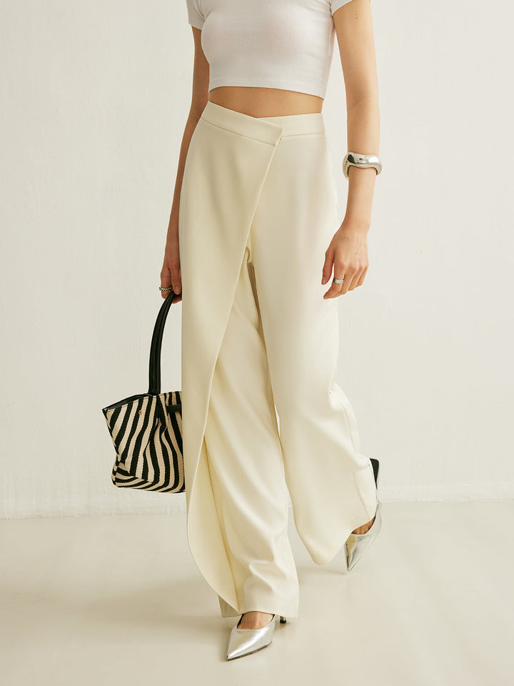 Women's Stylish High Waisted Wrap Wide Leg Pants