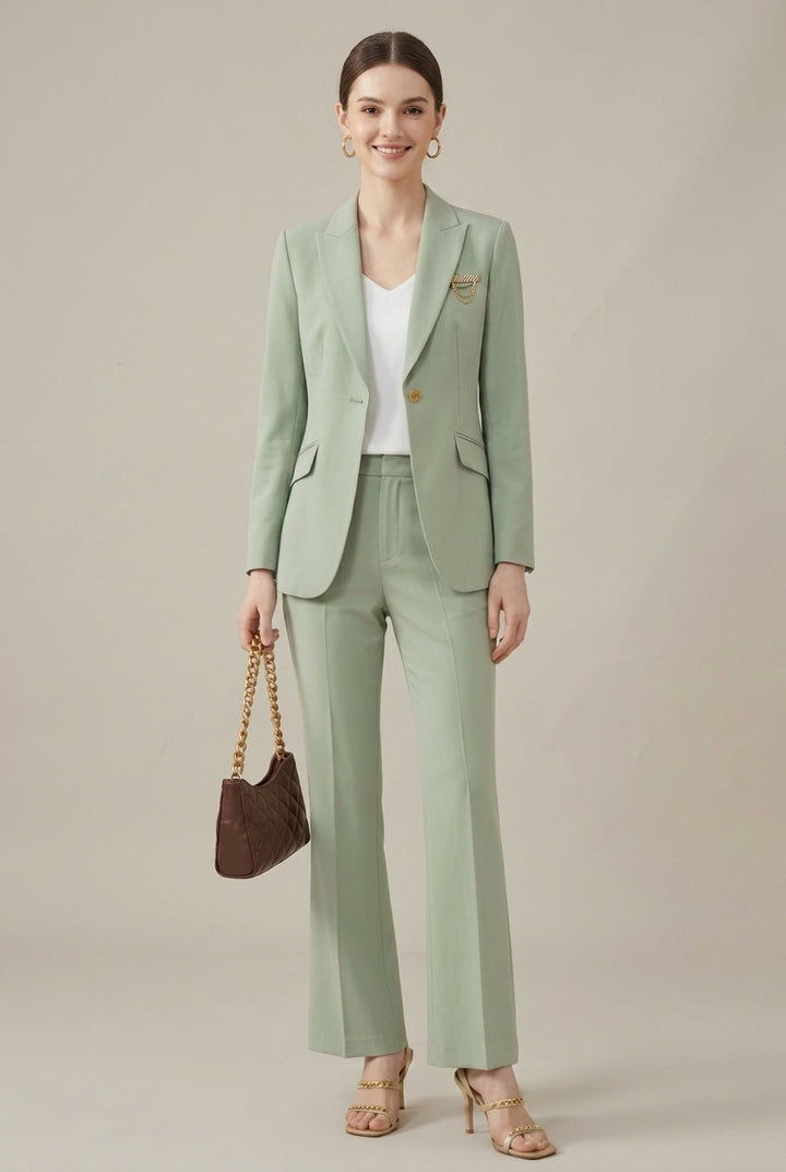 Women's Elegant Tailored Blazer and Trouser Set